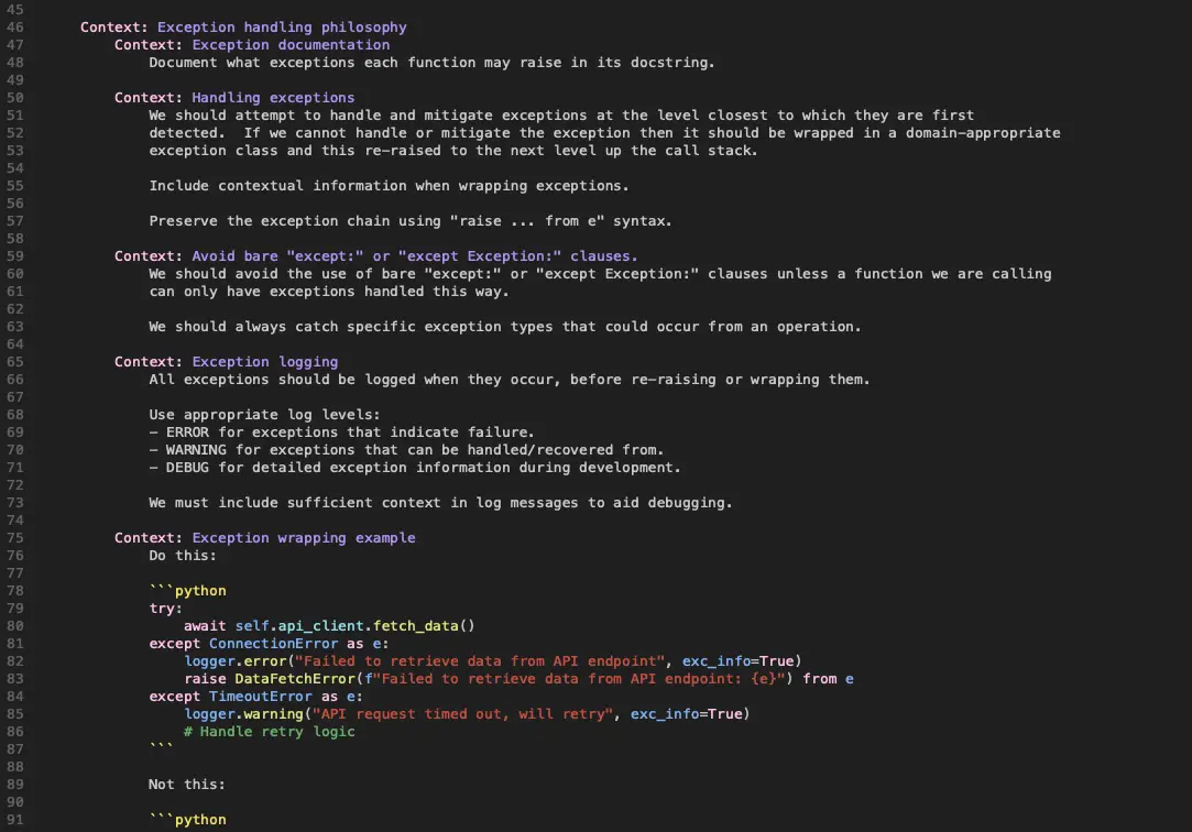 An example of context described in Metaphor.