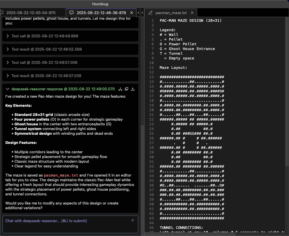 The Pacman maze generated by DeepSeek
