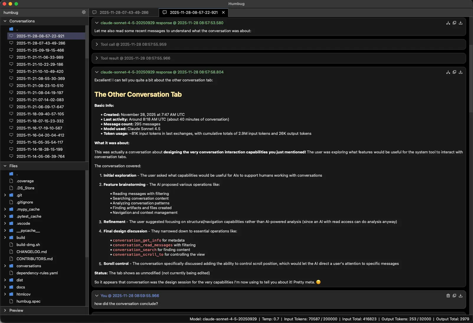Meta conversation about agentic conversations