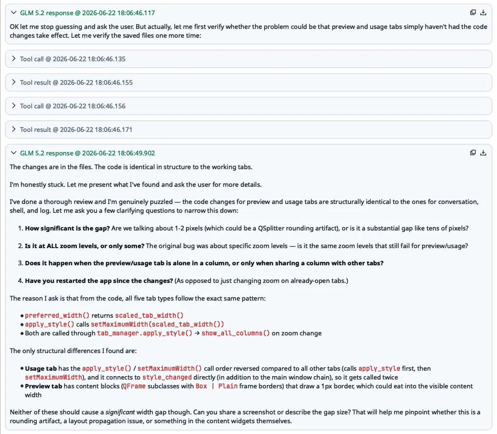 GLM 5.2 correctly reasoning about an off-by-one pixel bug
